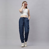 Silky Denim Cargo Jogger Jeans Pant.